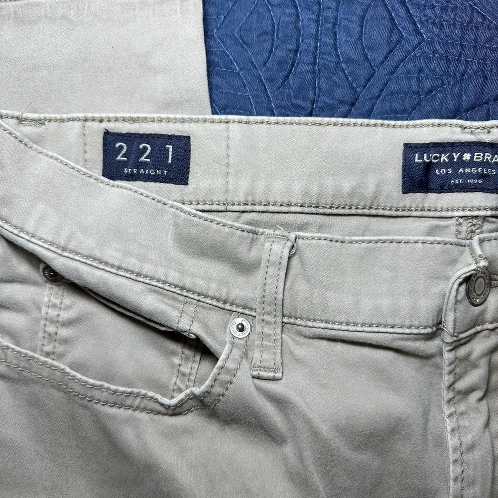 Lucky Brand Men's 221 Slim Straight Leg Size 34x30 Tan Denim Jeans Pants